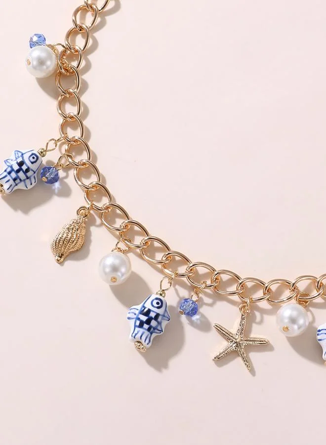Take Two  Gold Charm Necklace with Sea Pendants for Women | Best Price UAE
